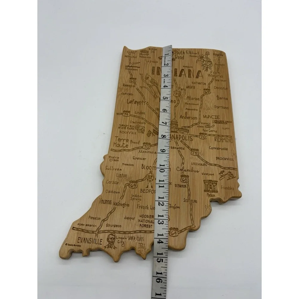 Cutting Board Totally‎ Bamboo Destination Indiana State Shaped Charcuterie